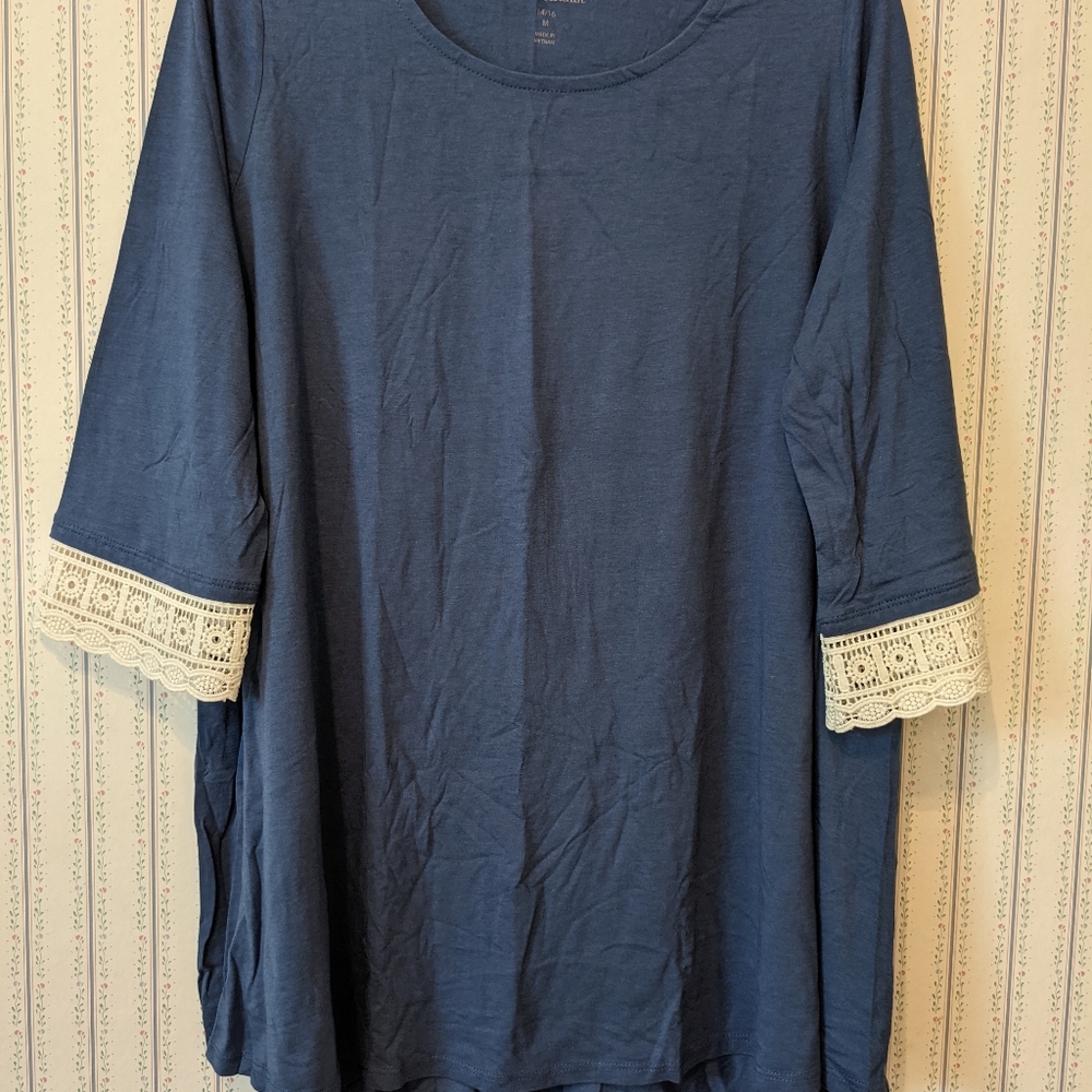 Woman Within Size 14/16 M 3/4 Sleeve Casual Tunic